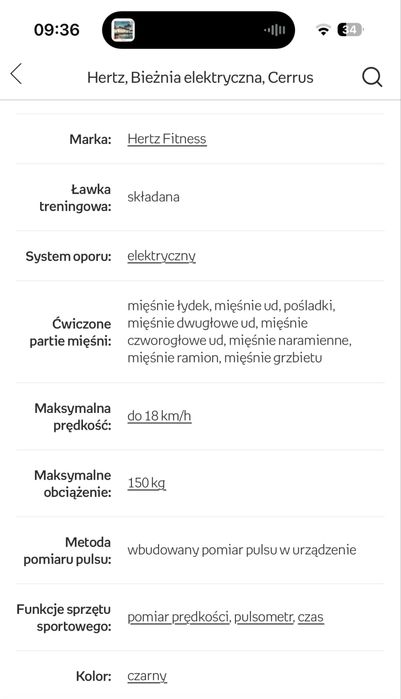 Bieżnia elektryczna Hertz Cerrus