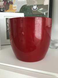 Osłonka ceramiczna czerwona doniczka