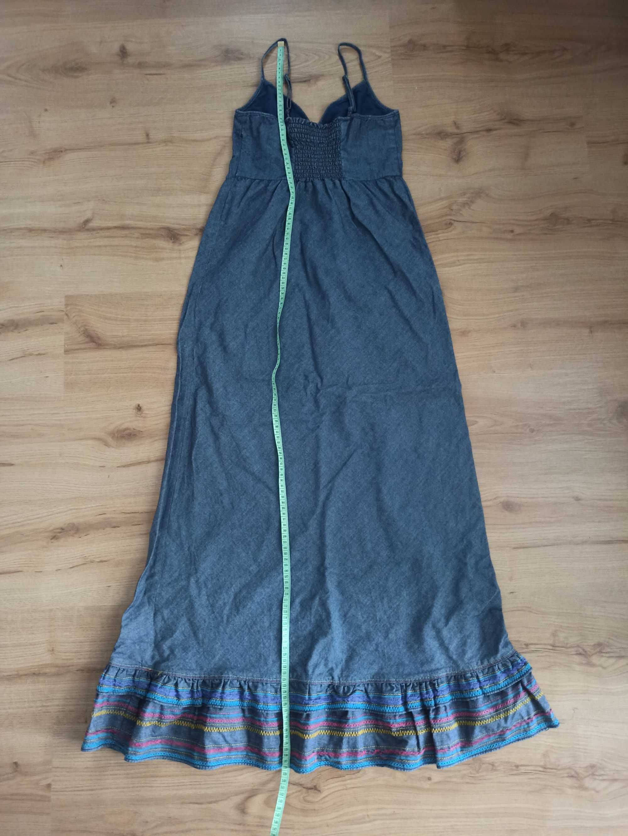 Sukienka długa maxi boho hippie S