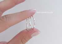 Серьги-кольца с алмазной гранью 2см
