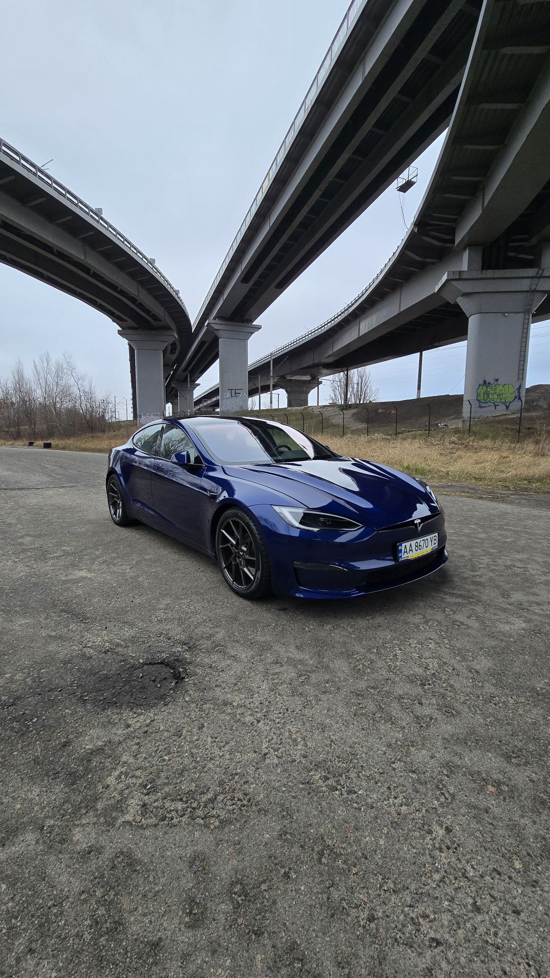 Оригінальний капот синій model S plaid 2022