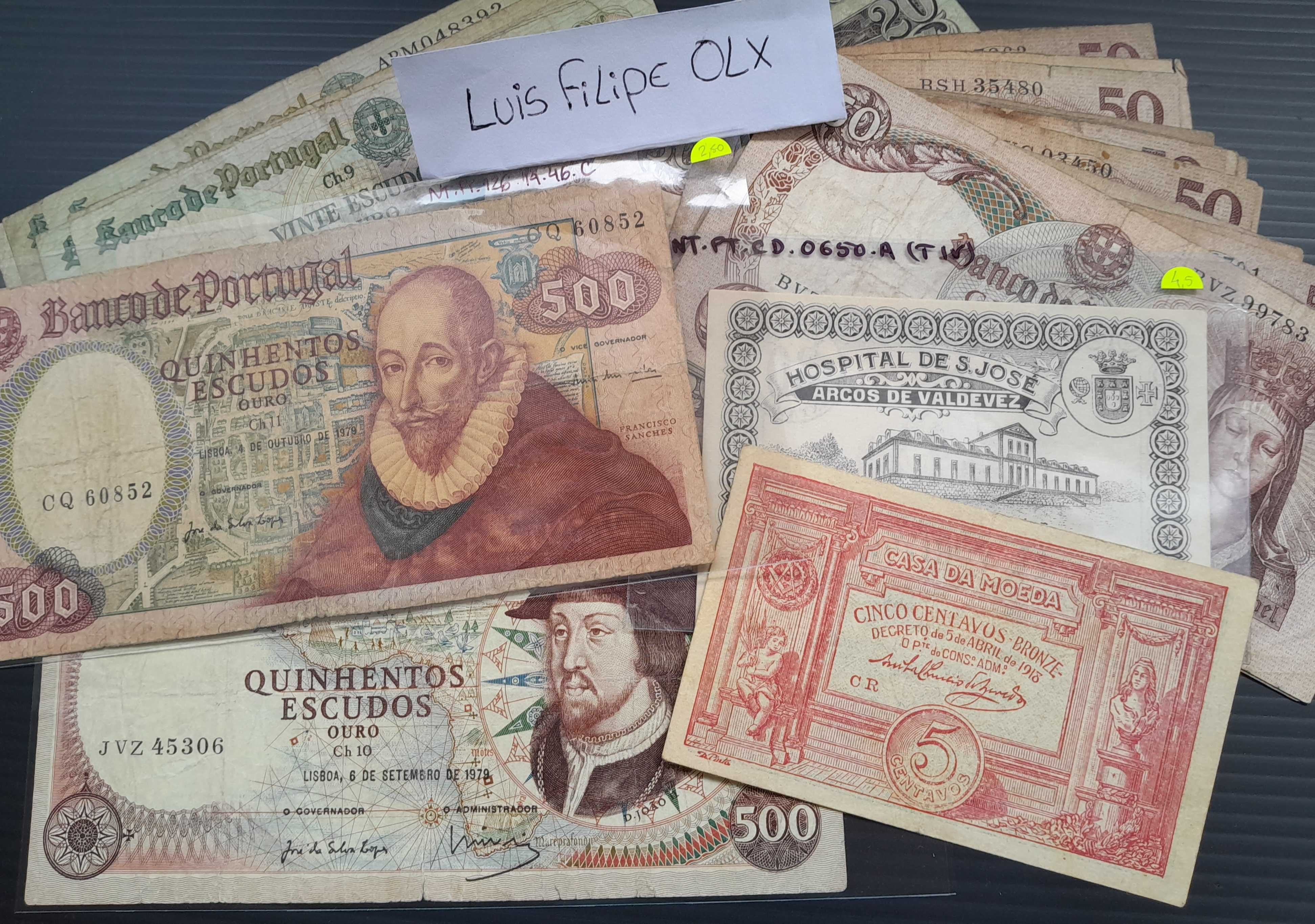 Lote de 54 Notas de Escudos/Centavos