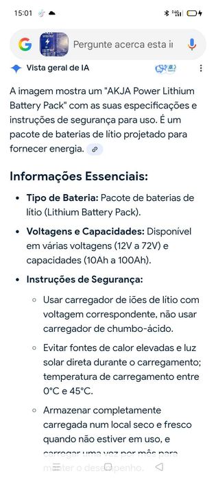 Bateria lítio 173€. Oportunidades