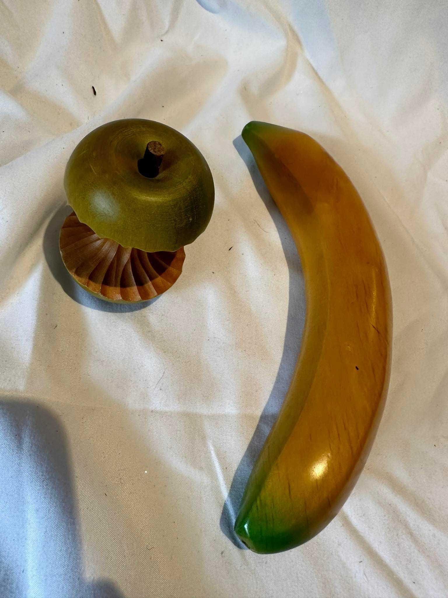 Drewniane owoce: jabłko banan | dekoracja ozdoba