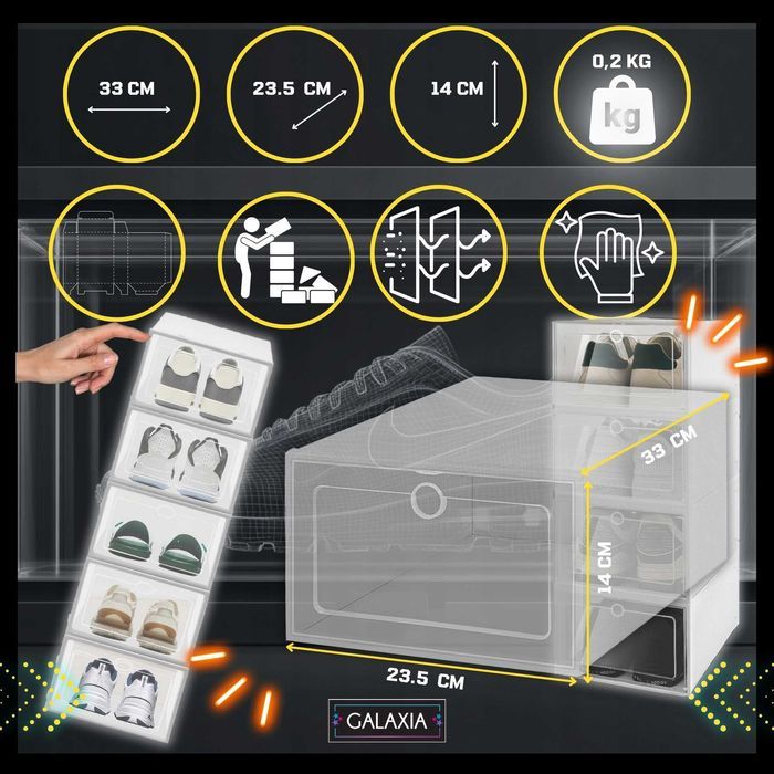 10x Pudełka Na Buty Organizer Pudełko Szafka Półka Pojemniki Obuwie