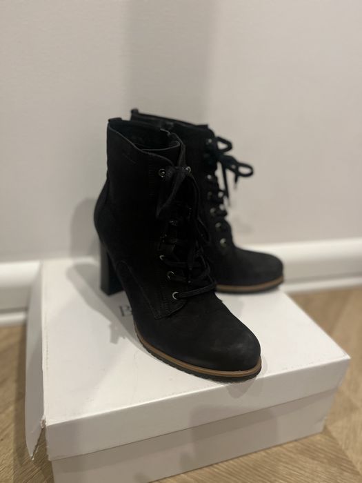 Botki na obcasie Badura, rozmiar 39, czarne – jak nowe!