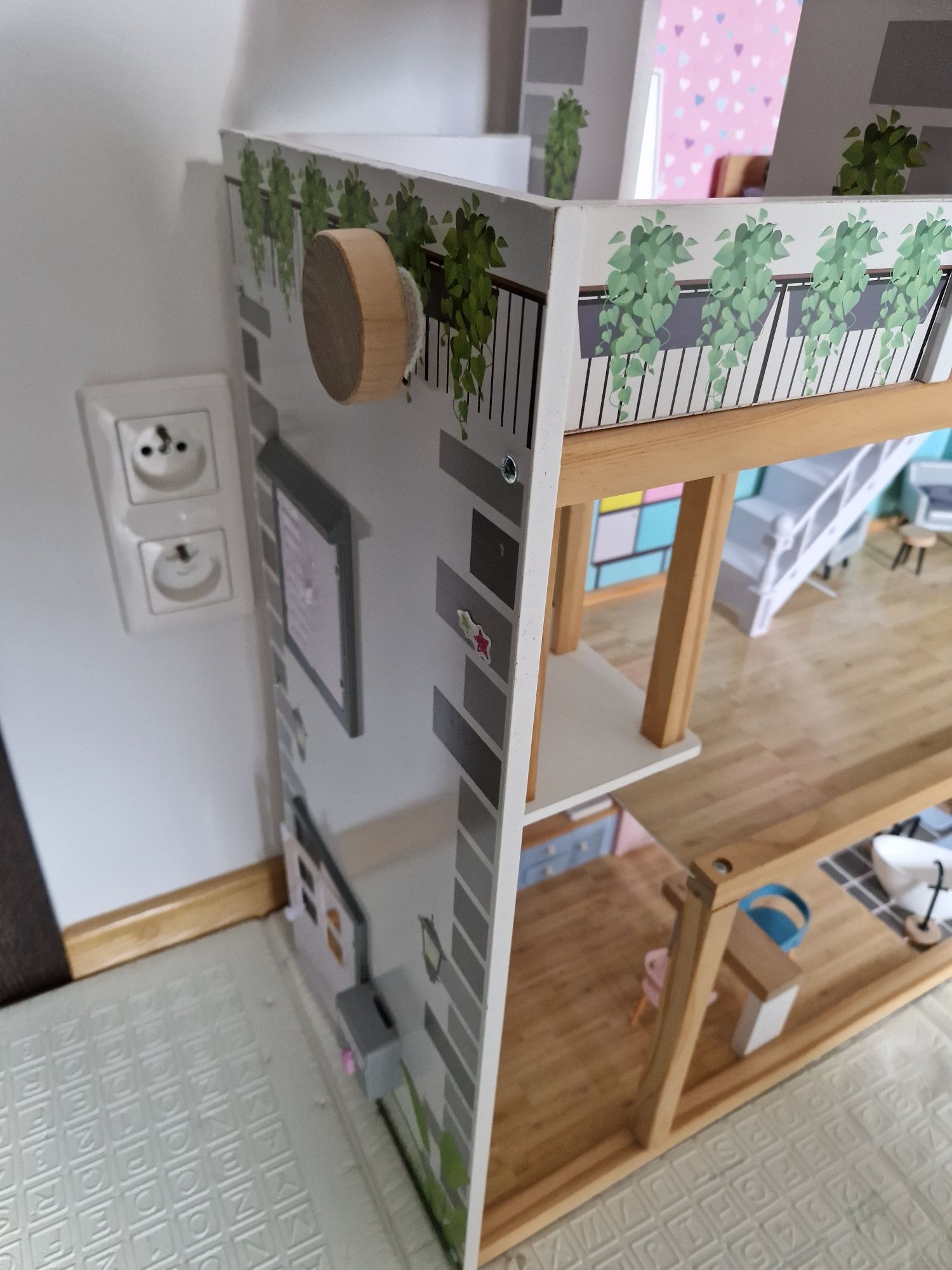 Domek dla lalek XXL, 54 elementy - drewniany, stan idealny