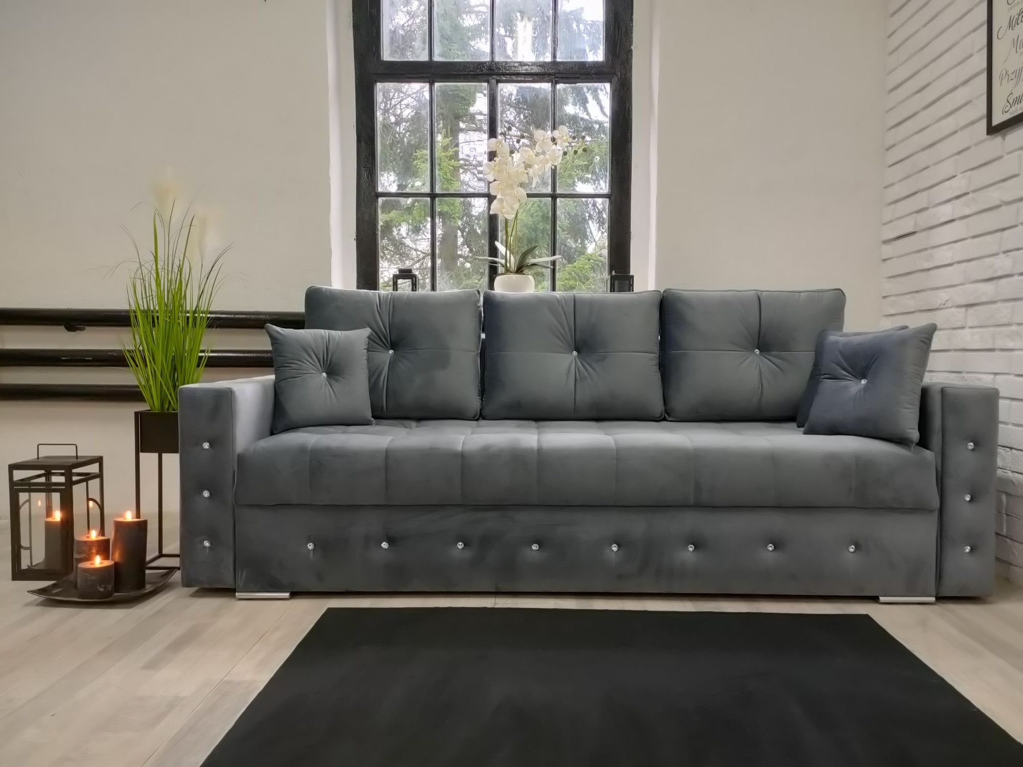 Sofa, kanapa Samara Glamour, sprężyny, welur