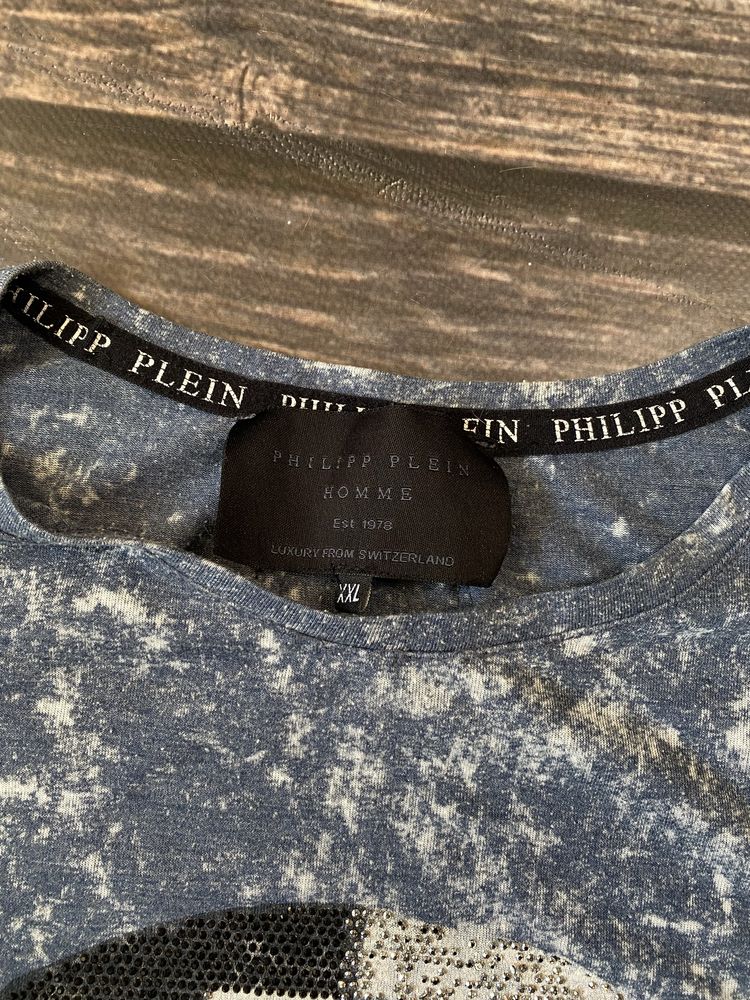 Philipp Plein денім футболка з черепом