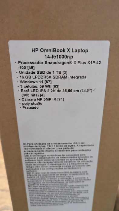 Portátil HP omnibook x 14 snapdragon plus 16gb/1Tb