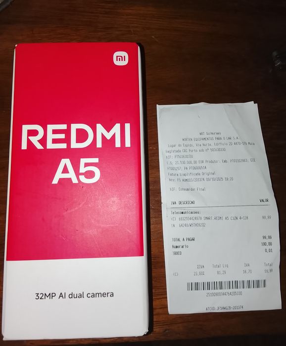 Smartphone Redmi A5 4GB RAM 128 GM Memoria .Com fatura da compra