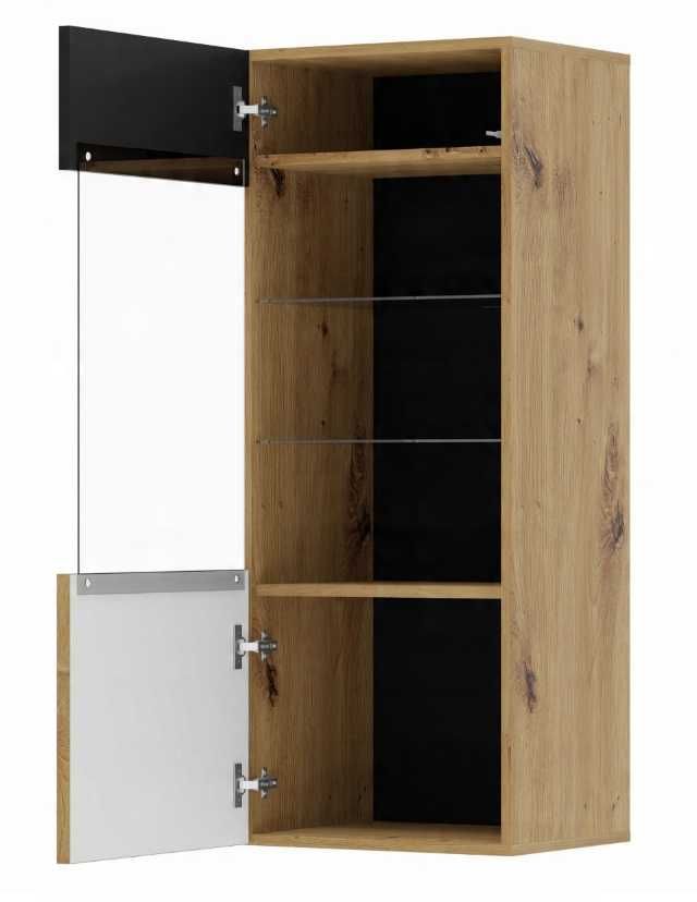 Witryna AURIS wisząca 1D dąb artisan / czarny mat