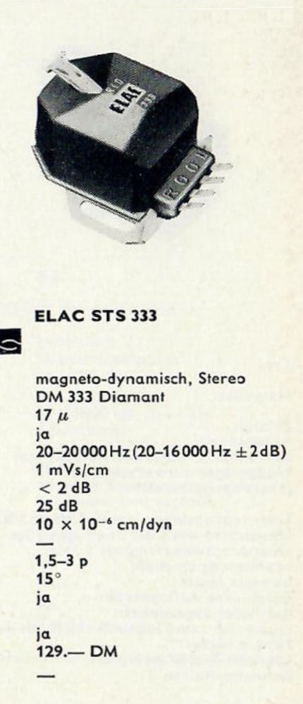 Wkładka gramofonowa ELAC STS 333