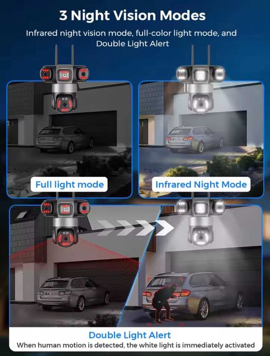 Вулична Wi-Fi IP-камера 15MP 6K PTZ з автостеженням та нічним баченням