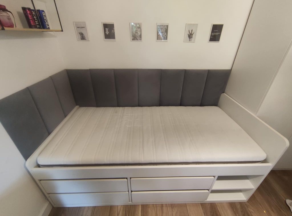 Rama łóżka SLÄKT IKEA z szufladami