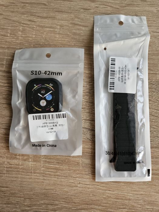 Zestaw Apple Watch 42mm / 44mm / 45mm – etui + pasek czarny NOWY S10