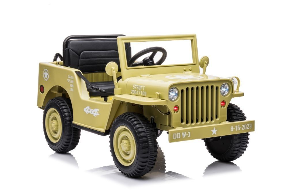 Auto Na Akumulator JH-103 Wojskowa Zieleń  willys 4x4