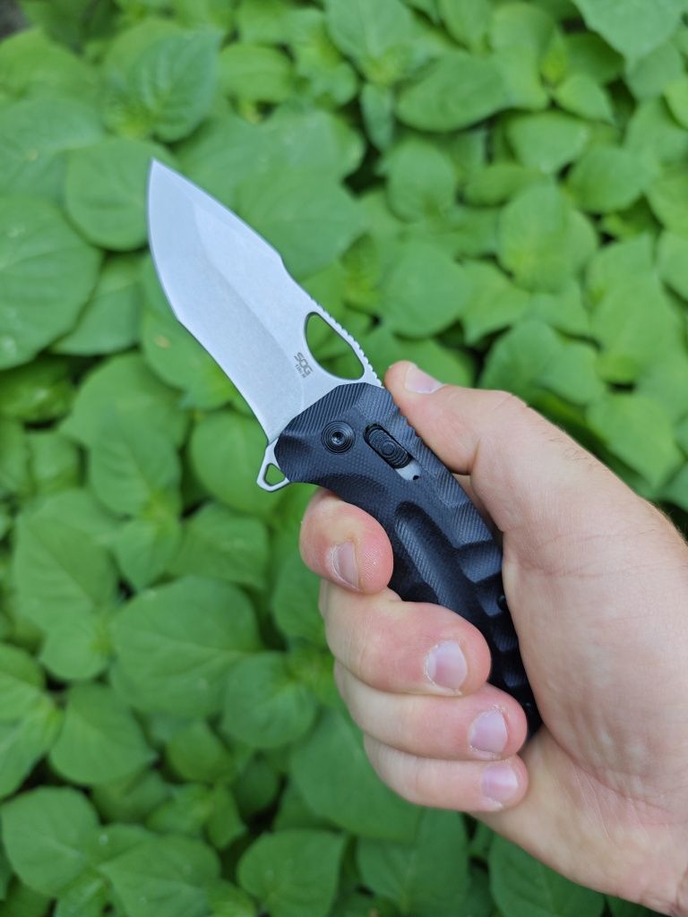 SOG Kiku XR G10,сталь D2,накладки из G10,подшипник,бочковидная рукоять