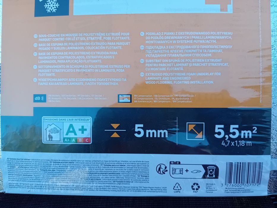 Podkład podłogowy Thermo compensation 5 mm 5.5m2 Axton