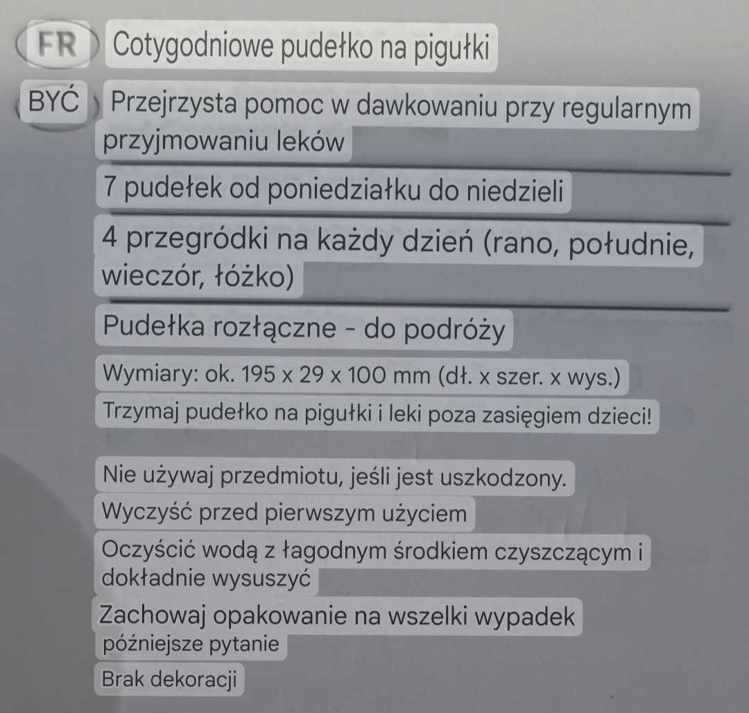 Pojemnik na leki na 7dni tygodnia i 4 pory dnia, 7 pudełek w jednym.