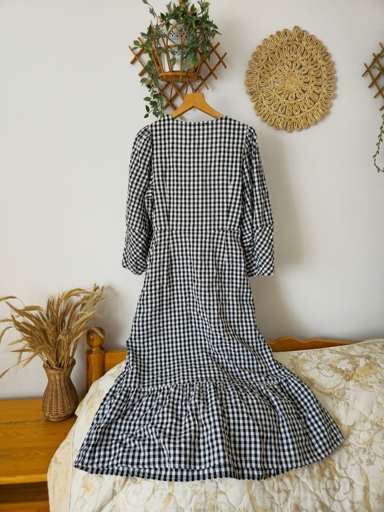 Nowa sukienka w kratkę George midi maxi wiązana 42 XL