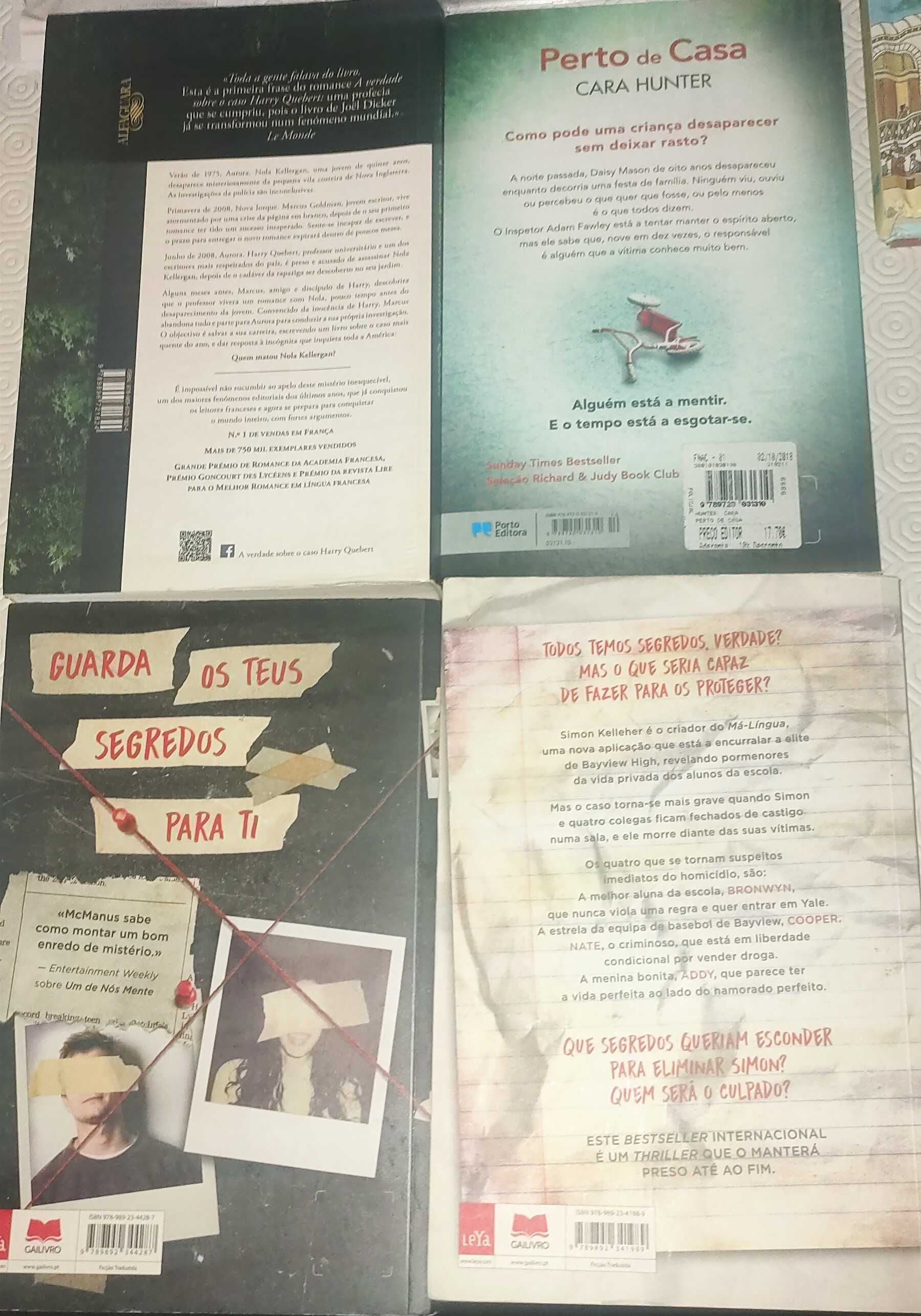 Livros Cara Hunter, Joel Dicker e Karen Mcmanus