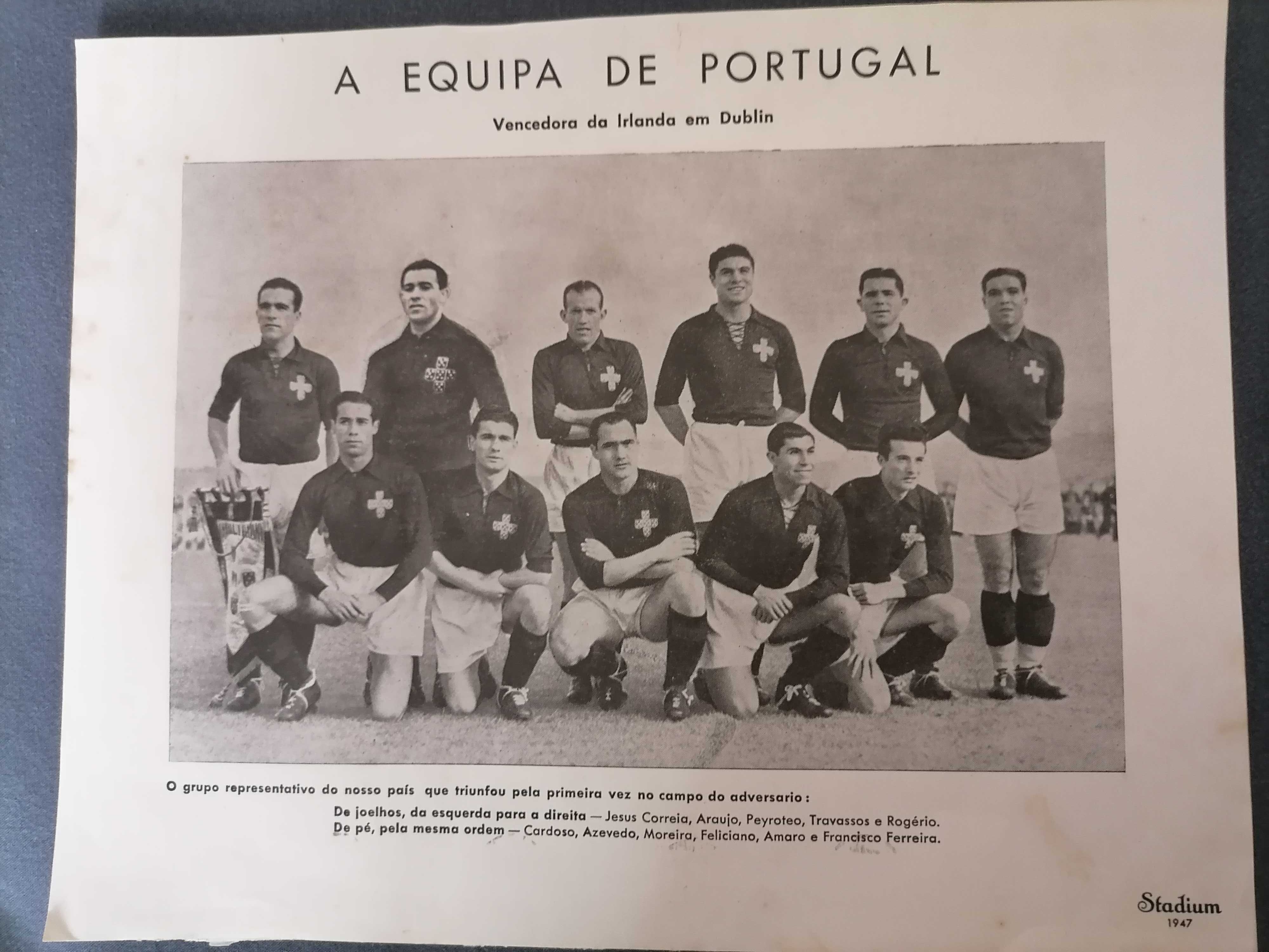 Separatas Seleção PORTUGAL Vencedora Jogos c/Irlanda 1947 Espanha 1956