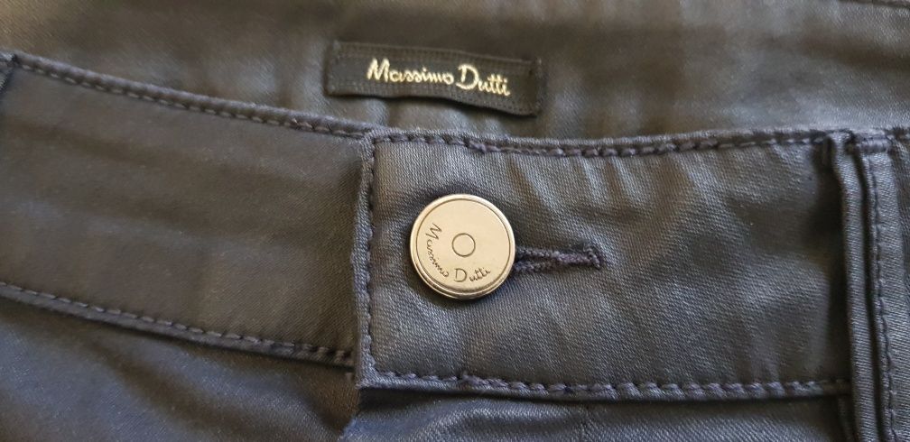 Massimo Dutti spódnica ołówkowa granatowa imitacja skóry, rozm. 36