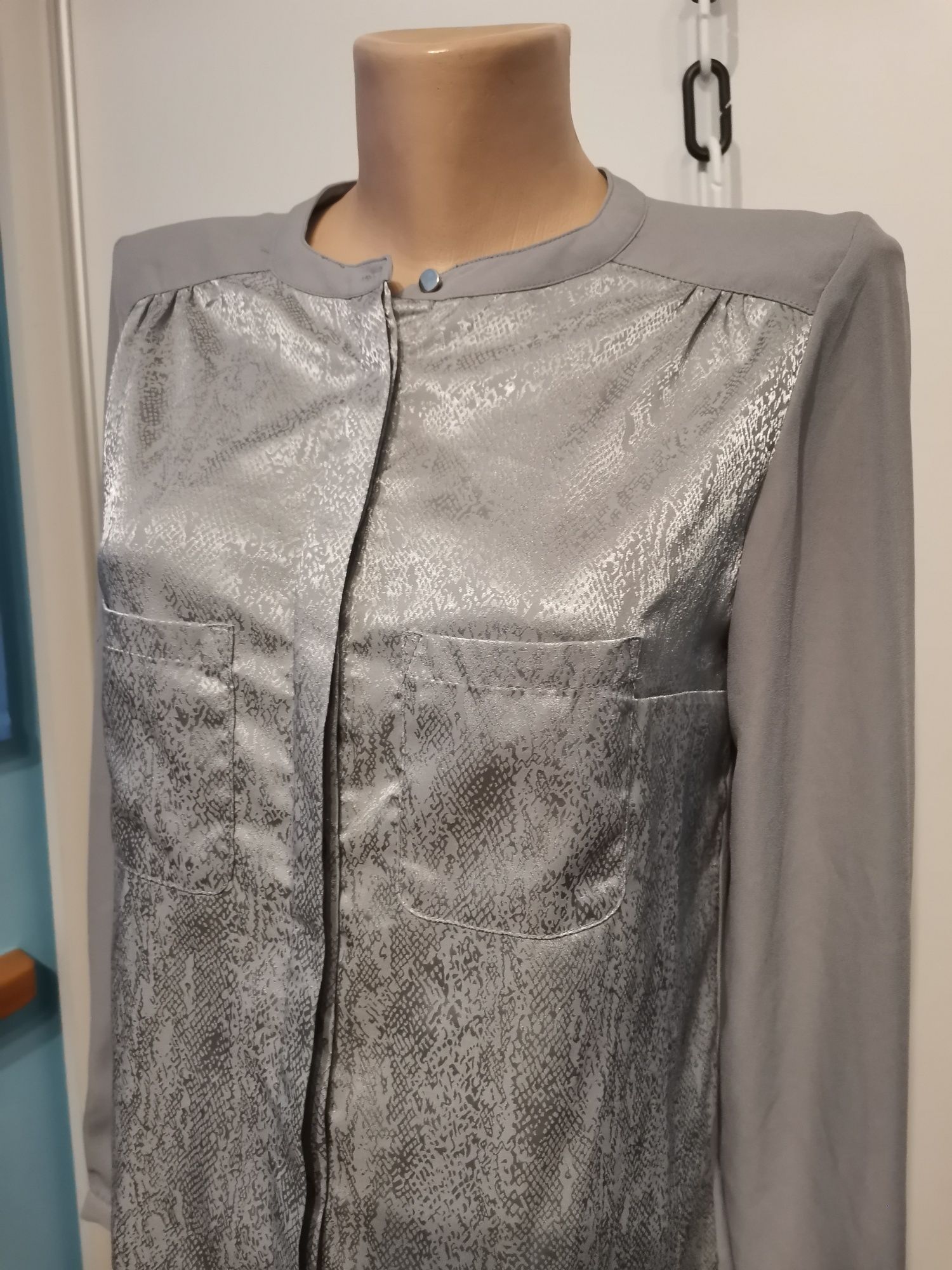 Elegancka bluzka damska Mohito rozm 36, odcienie szarości, praca,biuro