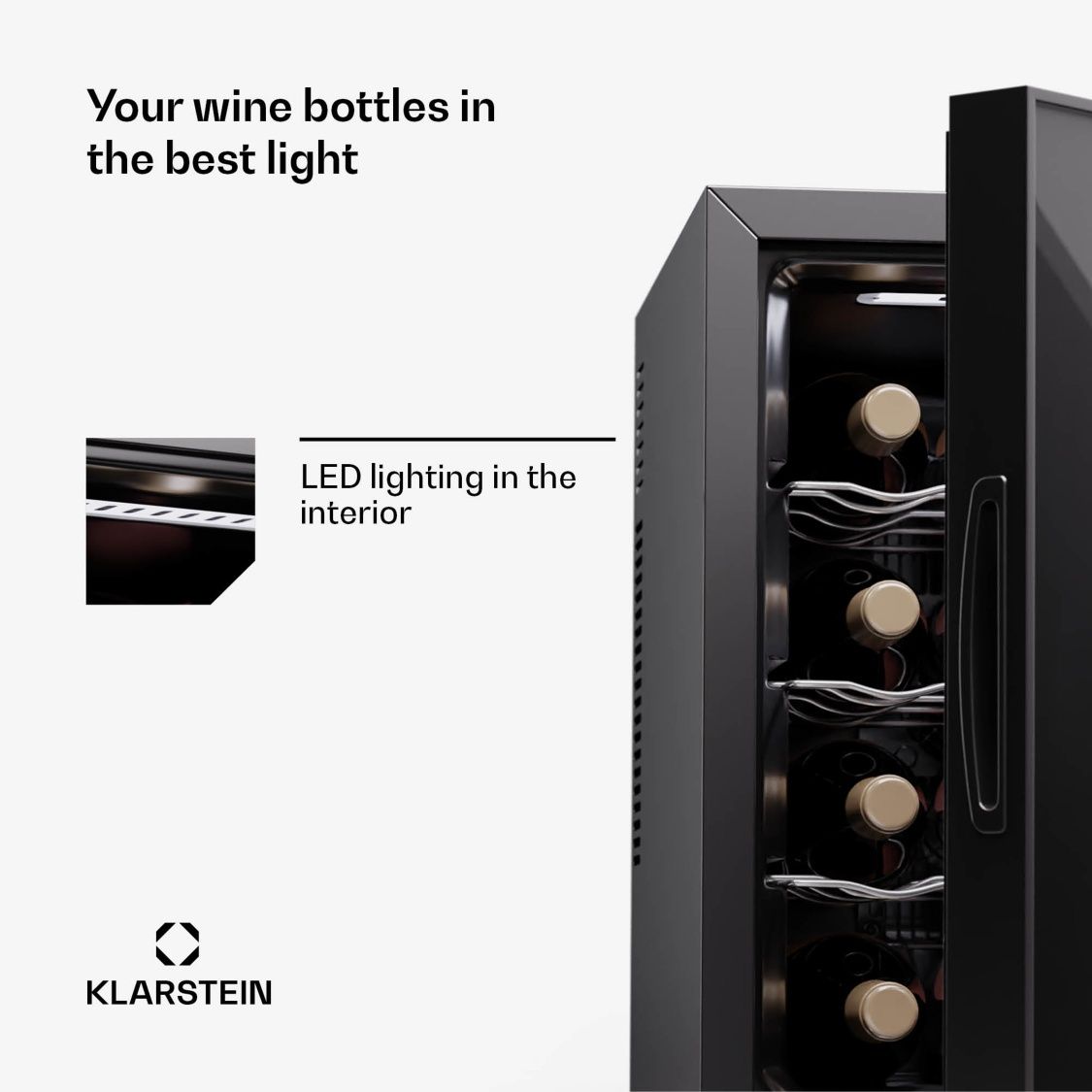 Winiarka Chłodziarka Lodówka na Wino Klarstein Silent Vino 12 but.