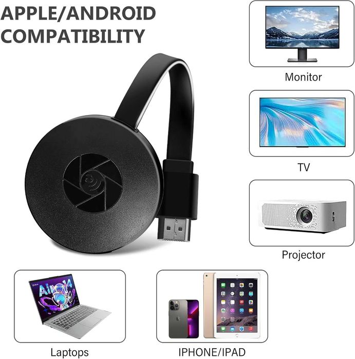 Bezprzewodowy adapter WIFI HDMI Mirrorscren Chomecast 2W1 436