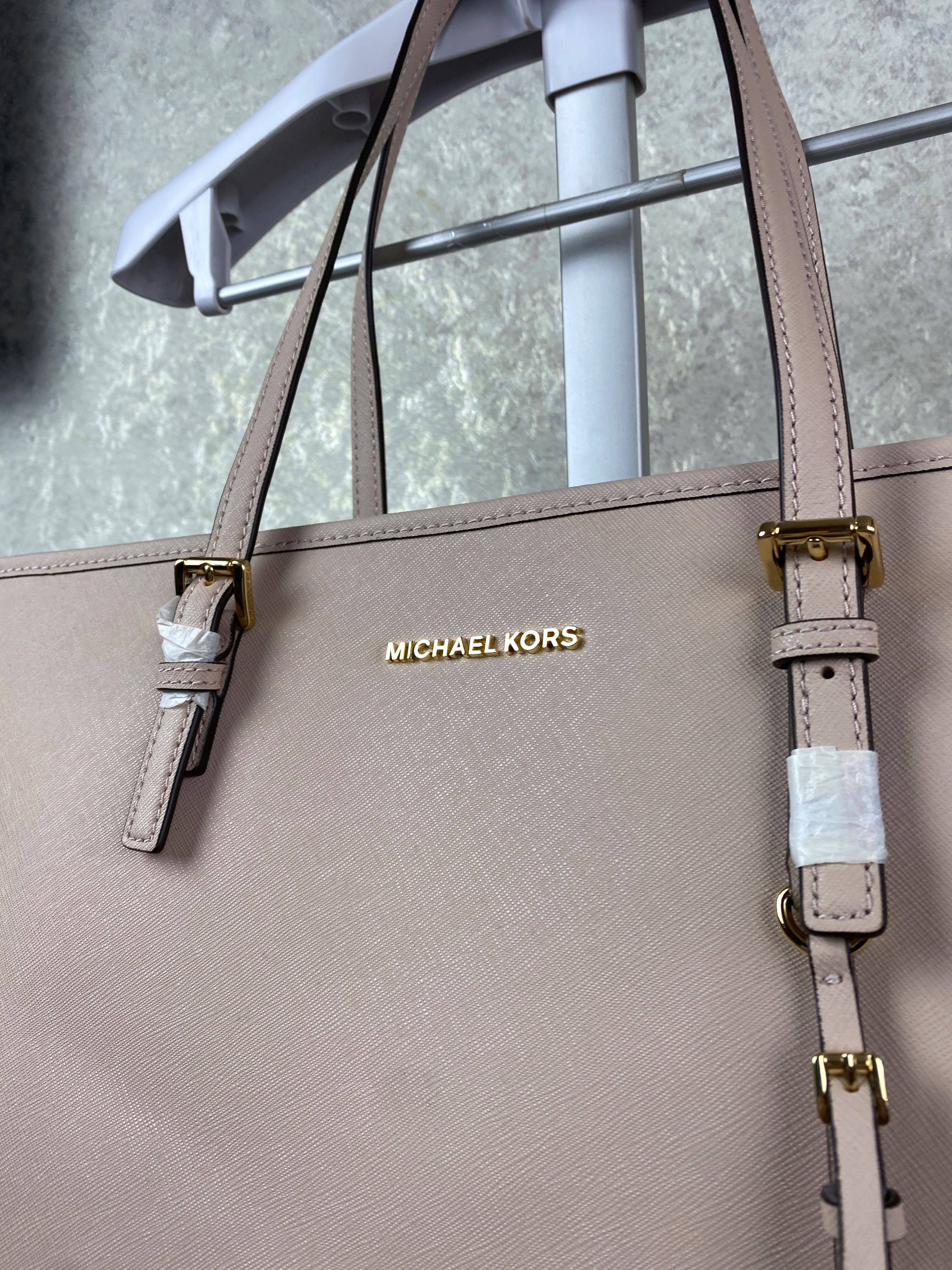 Женская большая кожаная сумка Michael Kors Jet Set Travel