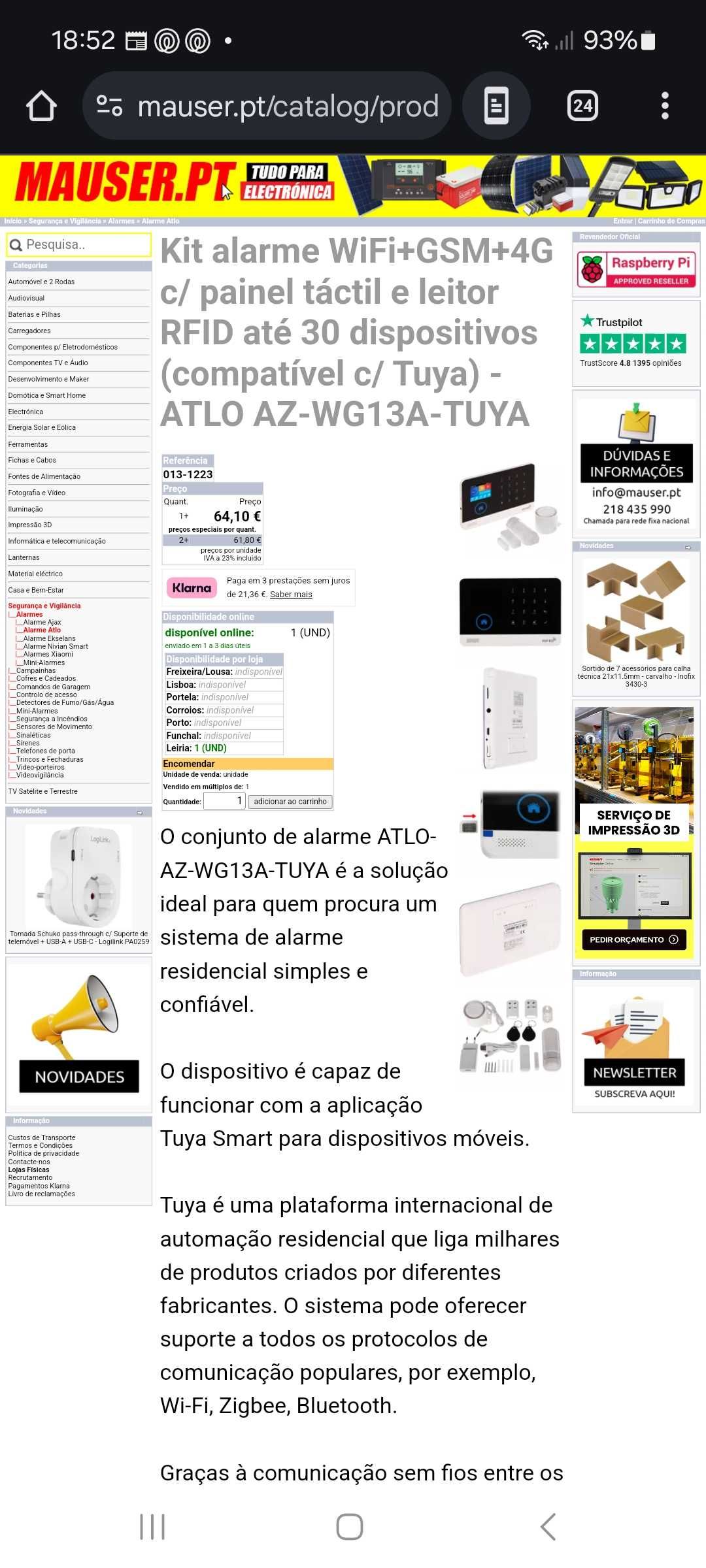 Alarme para casa wifi