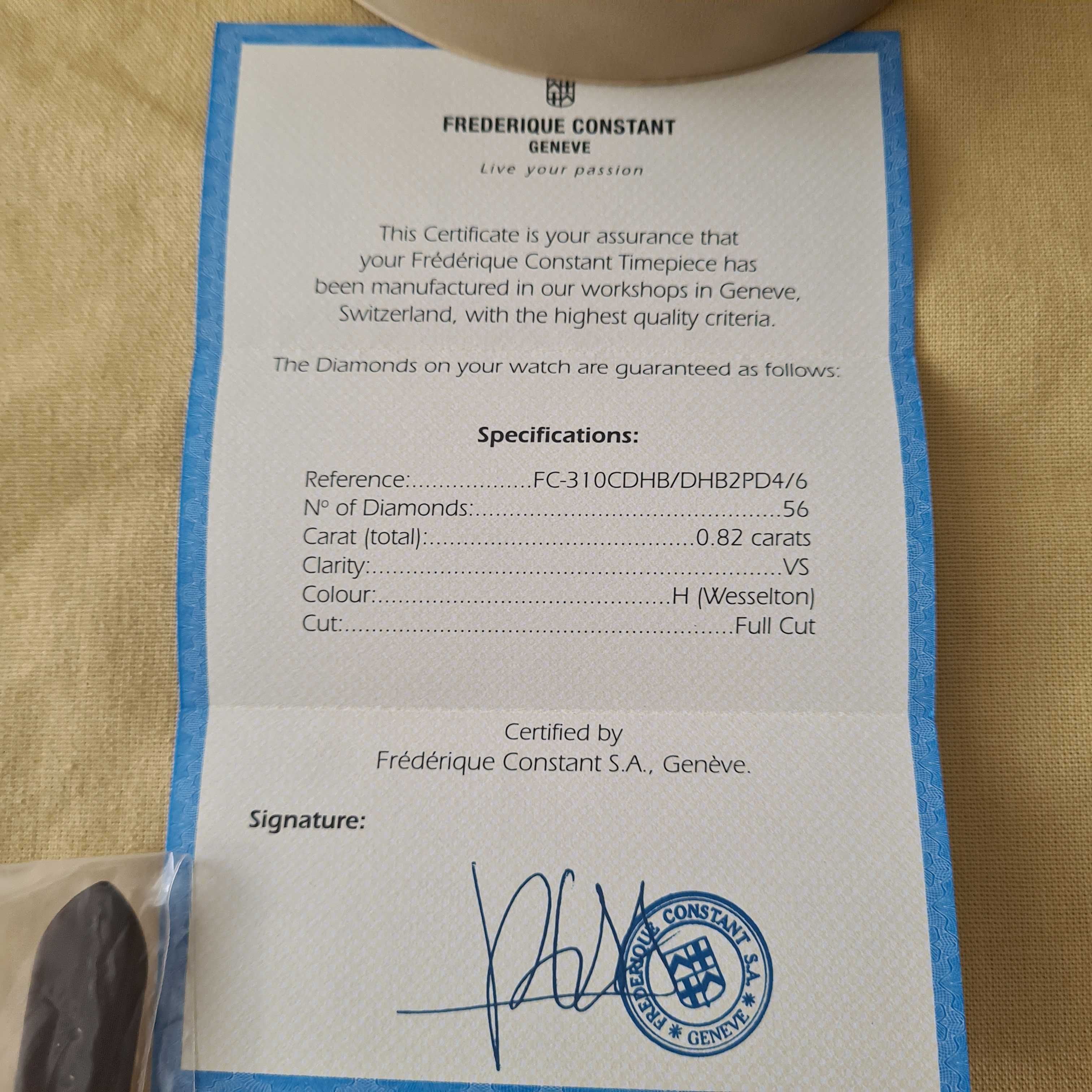 Szwajcarski luksusowy zegarek Frederique Constant Damski automatyczny