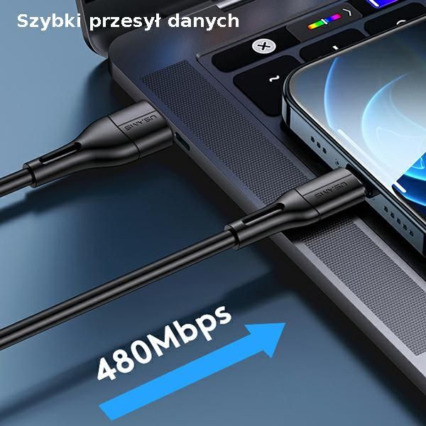 USAMS Kabel U68 lightning 2A Fast Charge1m niebieski/blue SJ500USB03