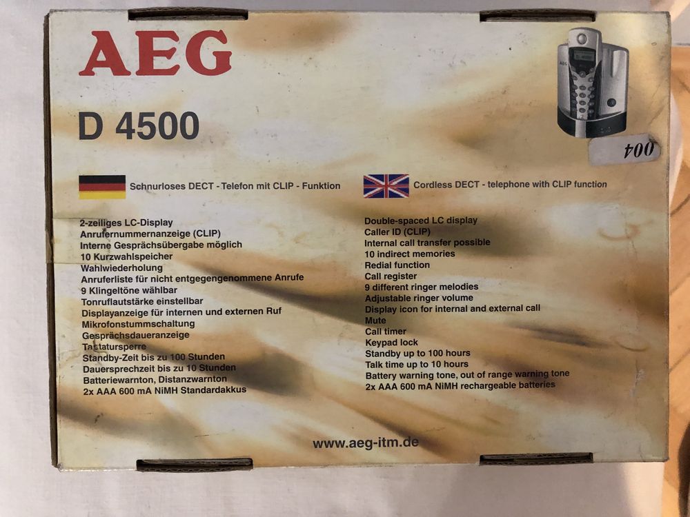 Telefon stacjonarny bezprzewodowy AEG  D4500/Twin Set