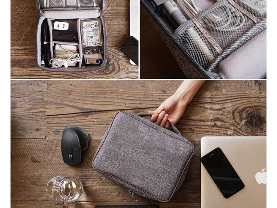 Organizer kuferek podróżny torba etui na ładowarki i kable
