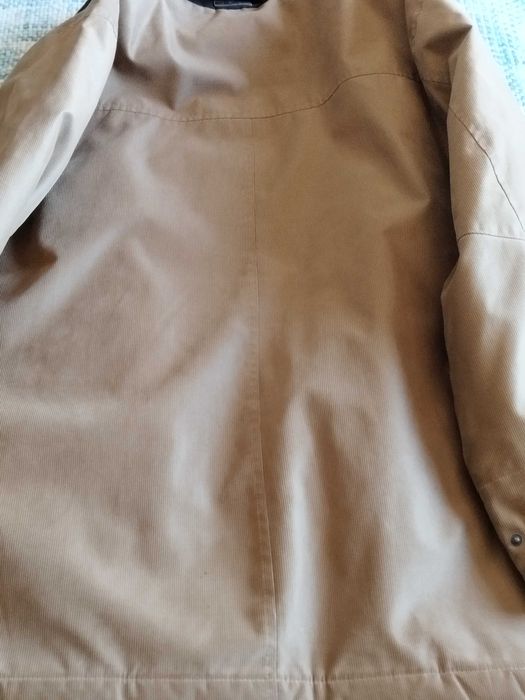 Parka Castanha em Veludo com Gola Dupla