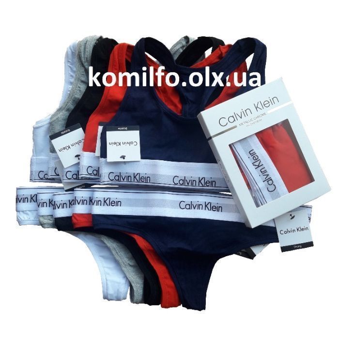 Жіночий преміум комплект Calvin Klein 365. Женское белье топ+трусики