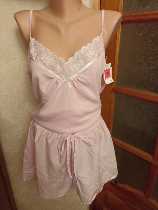 Молодіжний еротичний комплект для сну майка з мереживом і шорти XL