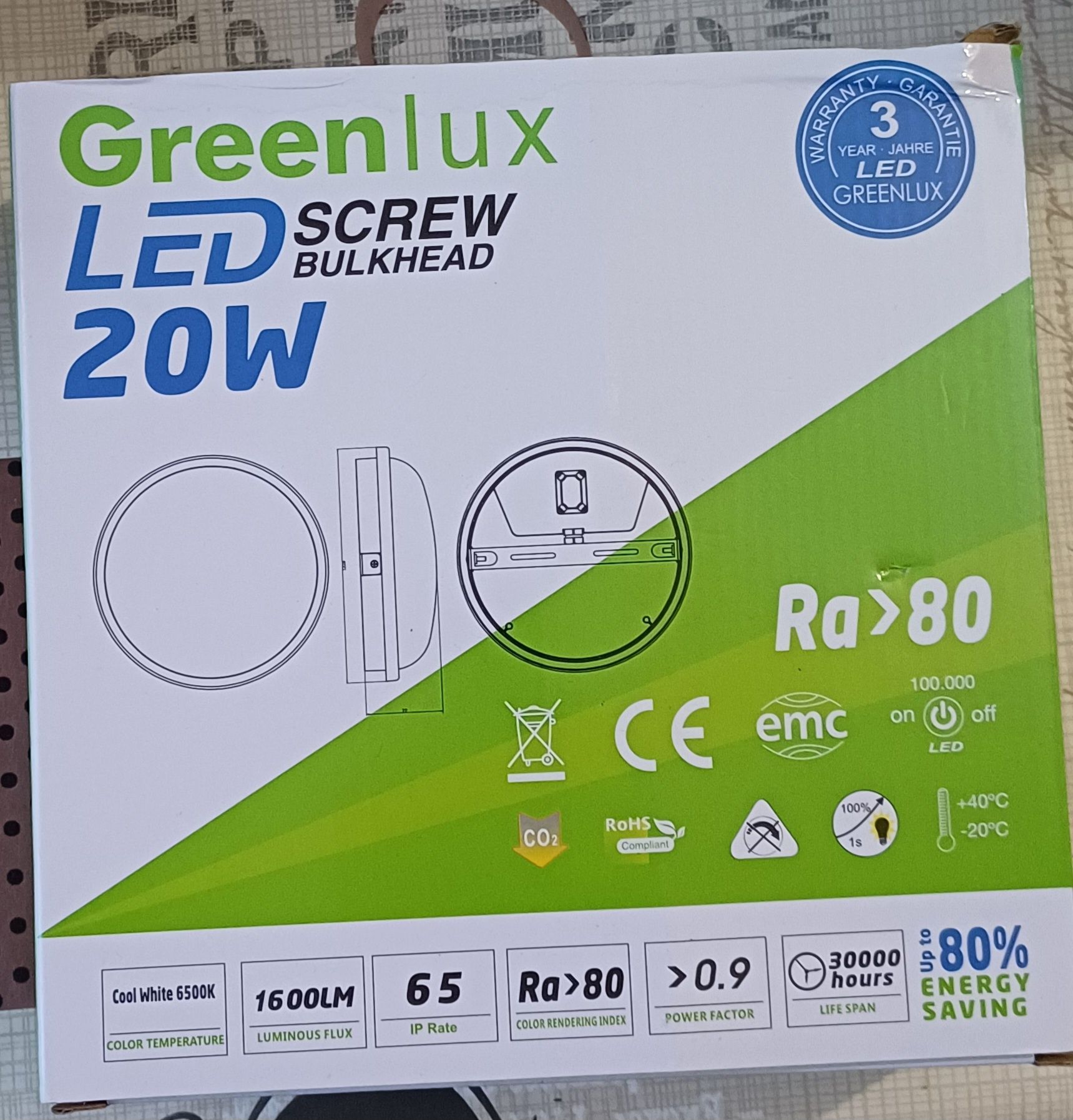 Luz led 20w classe A++