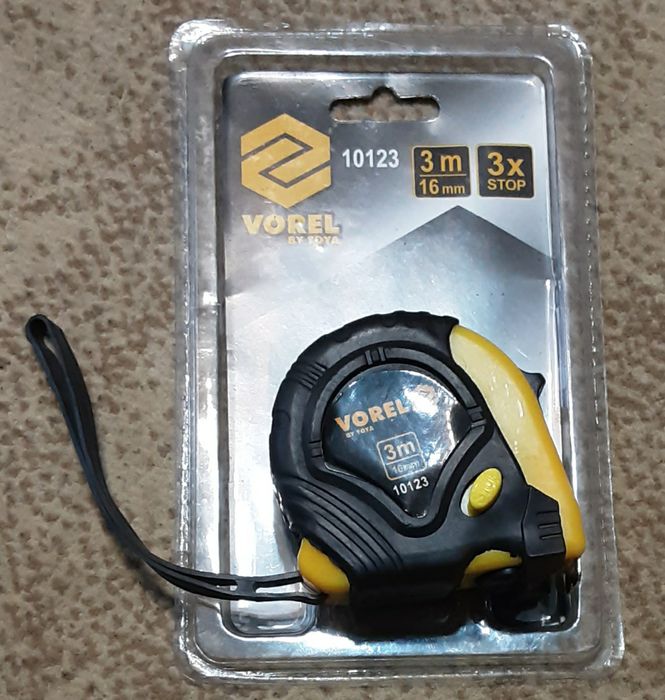 Рулетка "Vorel" 3м на 16мм. Нова