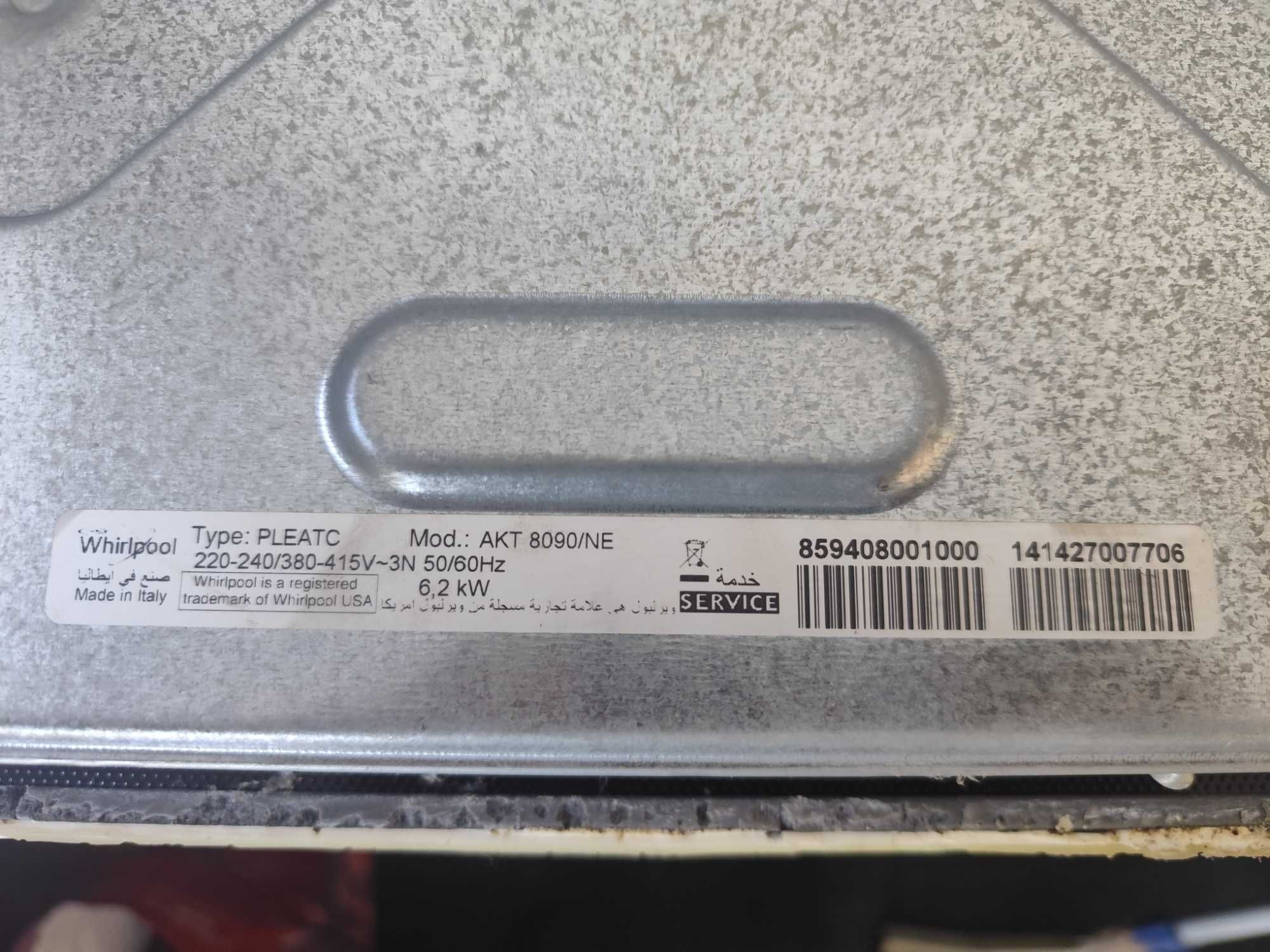 PLaca Vitroceramica WhirPool Modelo AKT 8090/NE