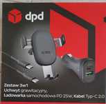 Zestaw 3w1 DPD uchwyt, ładowarka, kabel