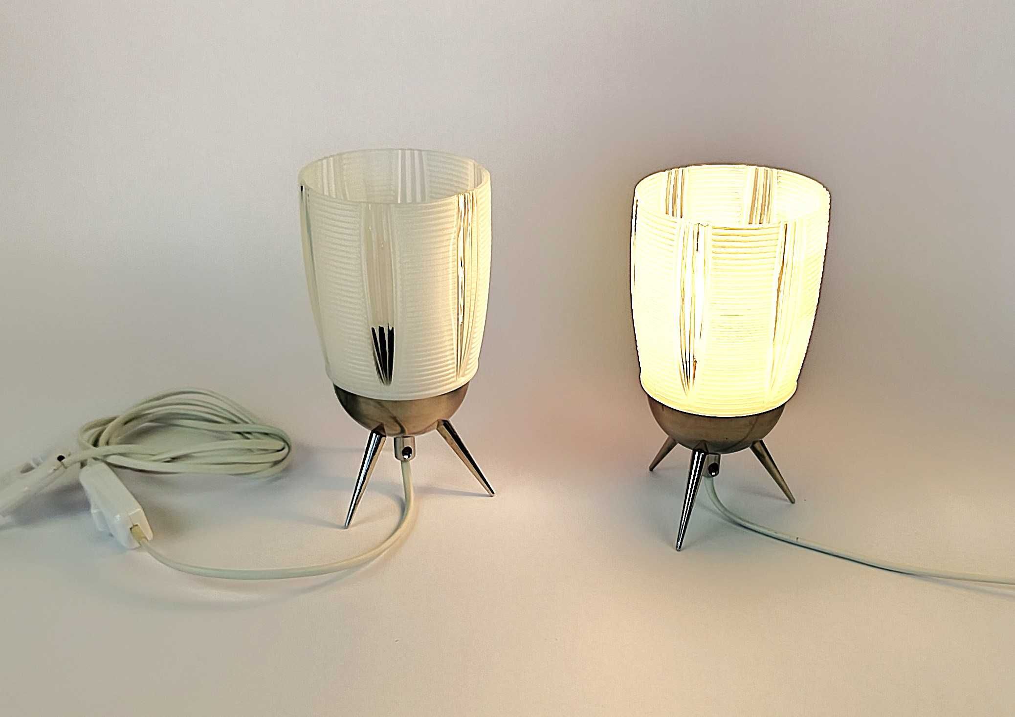 Lampka nocna białe retro vintage space age mid century PRL