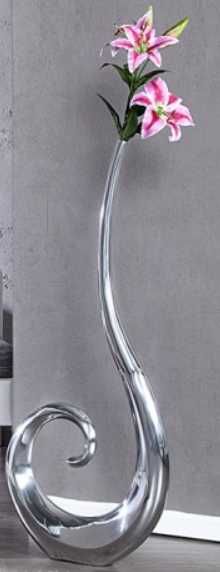 Wazon WAVE XXL 105 cm srebrny - aluminium