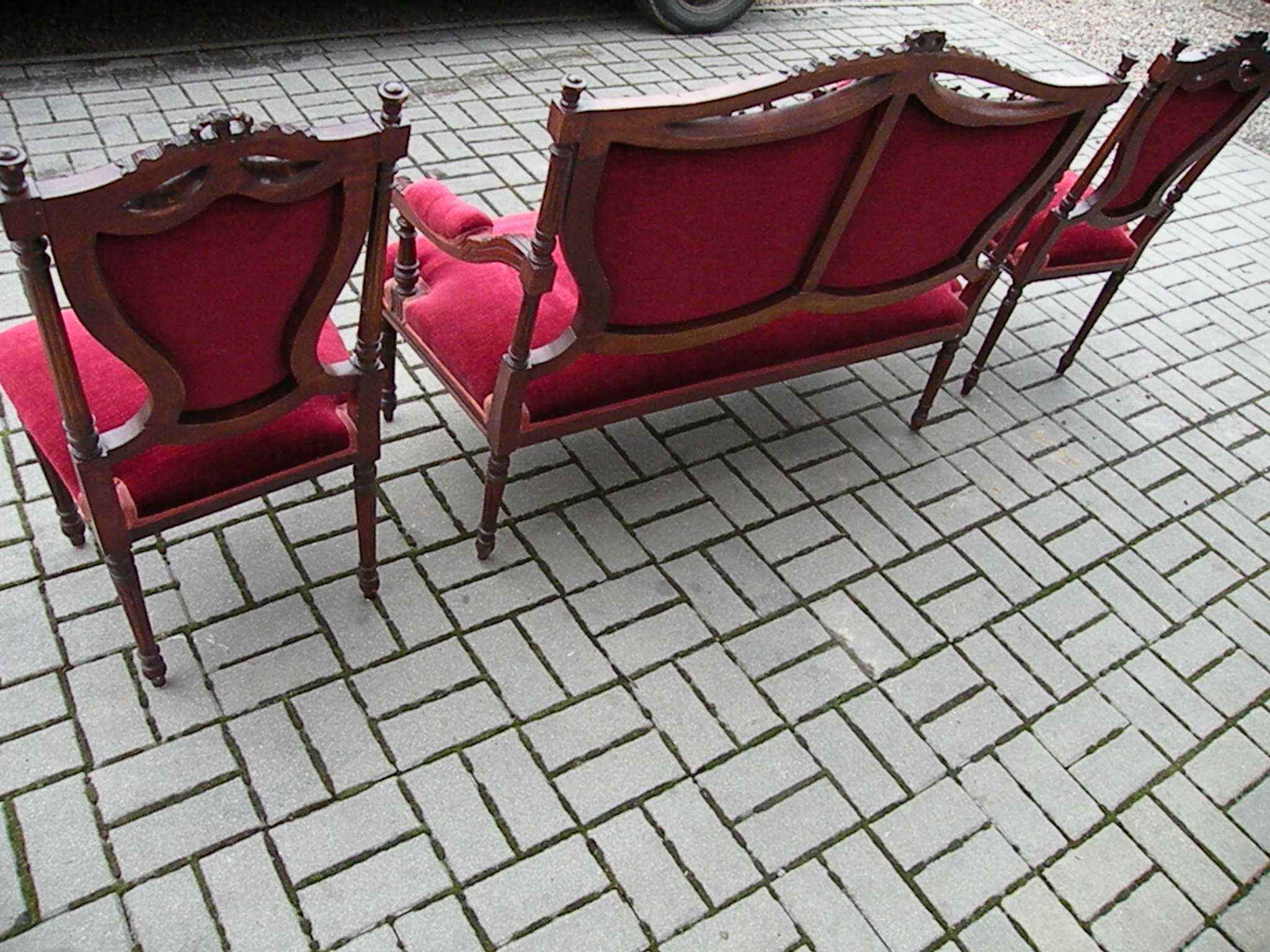 Komplet    Biedermeier  Sofa i 2 Krzesła