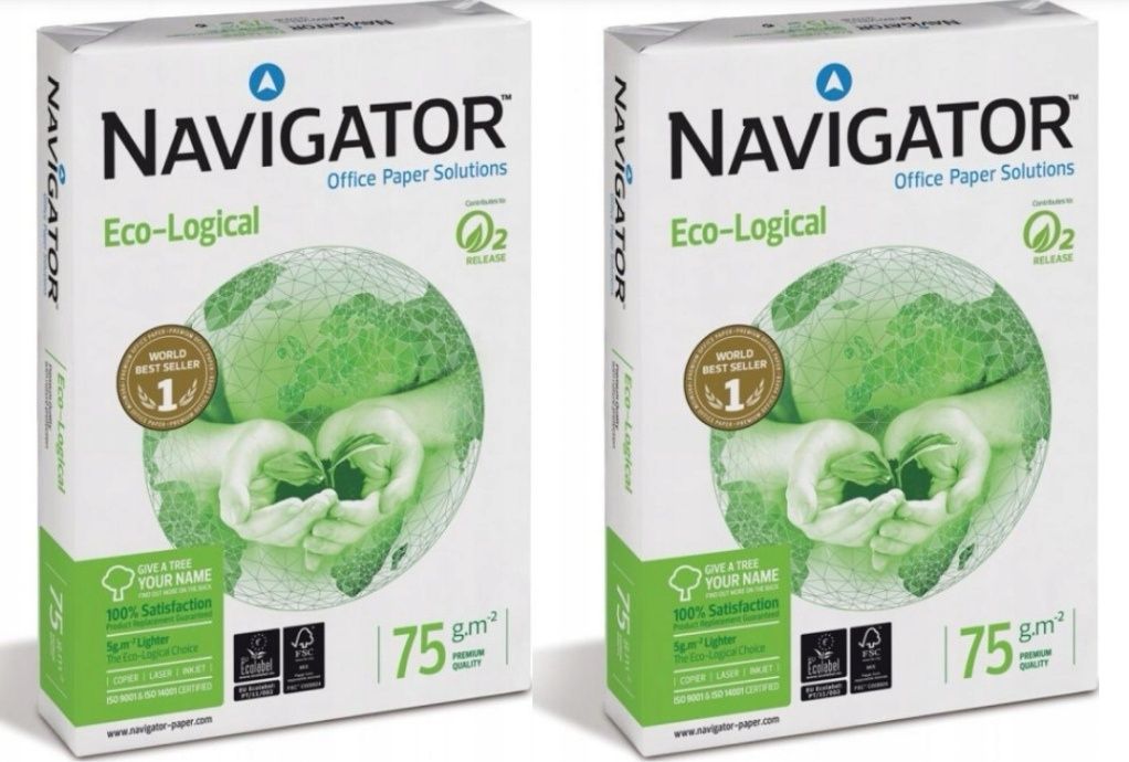 Papier ksero - 2 ryzy Navigator Eco-logical 75g/m2. Okazja.