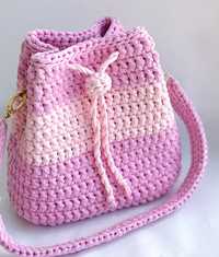 Вязанная сумка розовая рюкзак вʼязана сумка рожева рюкзак