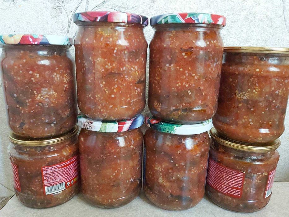 Салат с баклажанами «Тещин язык» 2025г, иная домашняя консервация